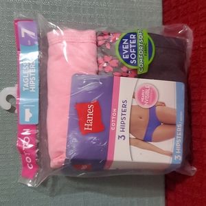 Hanes Multicolor 3-Pack Hipsters/ Size 7